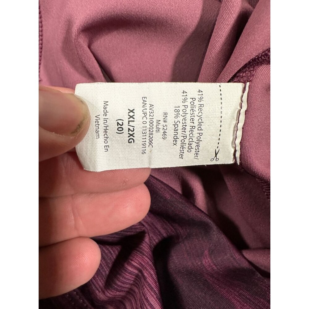 Avia Womens XXL Camouflage Leggings Stretch Fit Maroon Purple Activewear - Picture 4 of 9